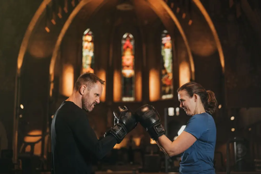 Personal Training Met Professionele Trainer Werk Je Aan Bokstechnieken